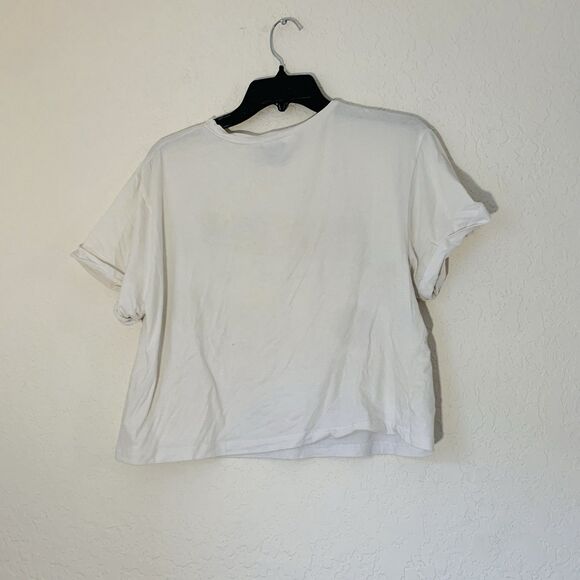 Riot Queen West Coast Los Angeles T-shirt Women XL White Cropped Spellout - Picture 2 of 6
